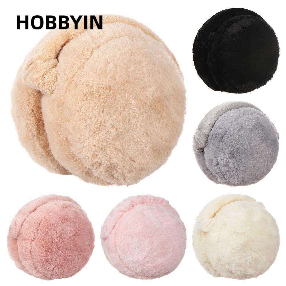 HOBBYIN Bông chụp tai giữ ấm có thể điều chỉnh phong cách thời trang thu đông cho nữ