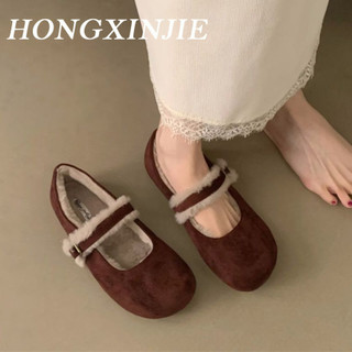 HONGXINJIE Giày Búp Bê Độc đáo Êm ái Đế chống sốc Sang trọng FBL24A0Q5G 42Z241018