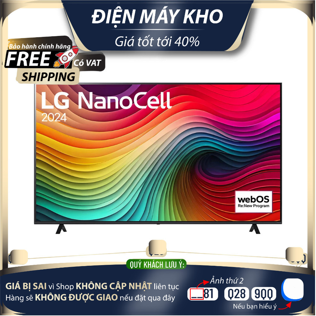 55NANO81TSA / 65NANO81TSA - Miễn Phí Lắp Đặt Để Bàn HCM - Smart Tivi NanoCell LG 4K - Giao Toàn Quốc