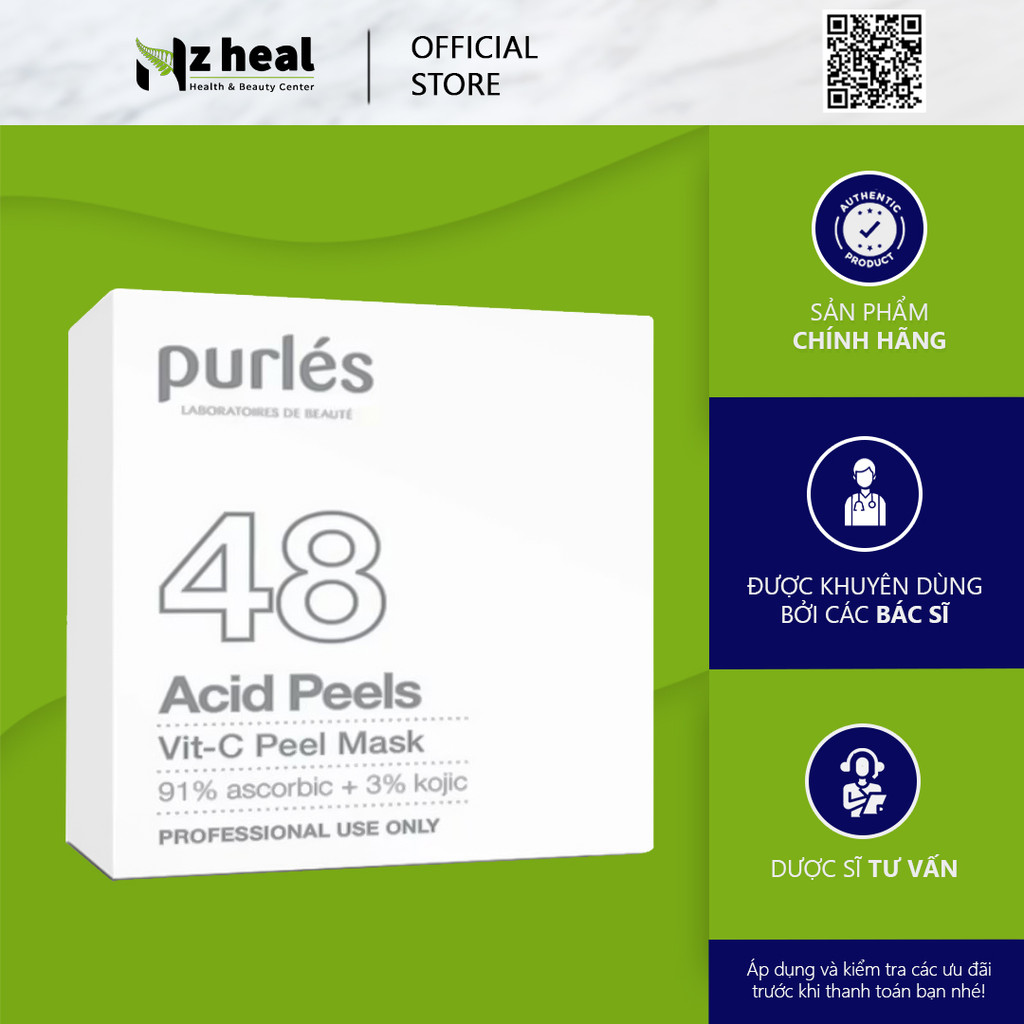 Mặt nạ dưỡng sáng, trẻ hóa da Purles 48 Vit-C Pell Mask