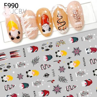 [JCBV] Miếng Dán Móng Tay 3d Chủ Đề Giáng Sinh Dễ Thương