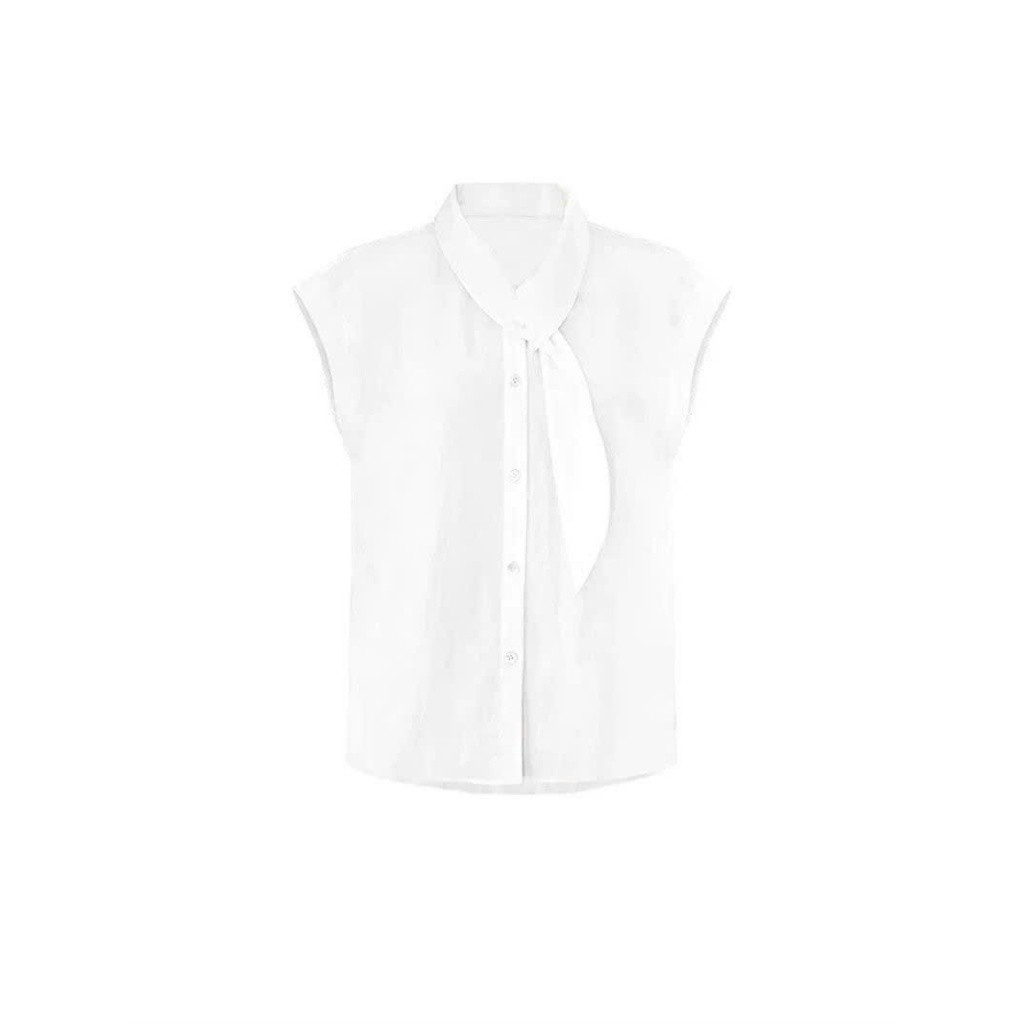 Áo thun nữ thắt nơ Yummy trơn, Áo sơ mi trắng phong cách tiểu thư ngọt ngào S36 | BigBuy360 - bigbuy360.vn