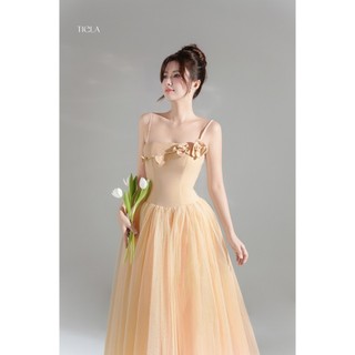  TIELA Đầm váy dài kết hoa-Anchelin Dress 