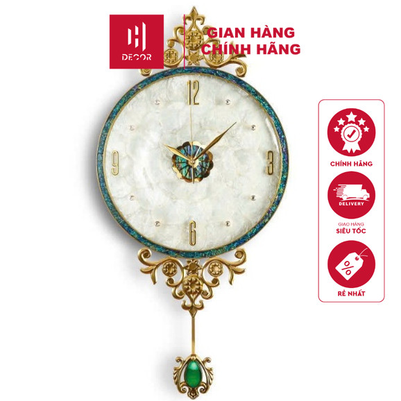 Đồng Hồ Quả Lắc Khảm Trai – Phong Cách Bắc Âu, Kim Loại Mạ, Đẹp Sang Giá Tốt - HDECOR