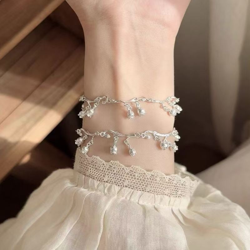 {Lily of the Valley Flower Language} Vòng tay Lily of the Valley Hoa Nhánh Hoa Vòng tay phong cách T