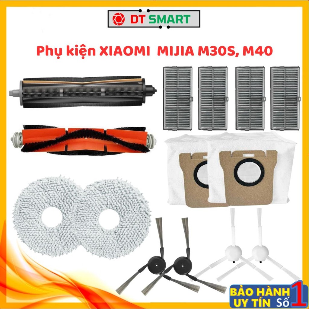 Phụ Kiện Robot Hút Bụi Xiaomi Mijia M30S, M40 | Chổi Chính,  Chổi tự cắt tóc, Chổi Cạnh , Lọc HEPA, 