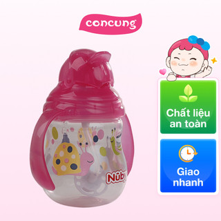 Bình uống nước ống hút Nuby 2 tay cầm 270ml - Hồng