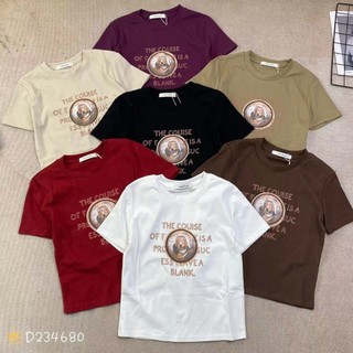 Áo thun nữ tay ngắn cổ tròn in chữ the couise hình chó hàng Quảng Châu mát đẹp, áo phông baby tee hè 234680 2