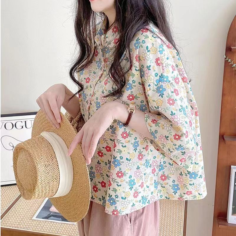 Kỳ nghỉ Hawaii in cardigan Ao Kích thước lớn cổ Cao cấp nam nữ dáng rộng cổ điển in hình ngắn Ao Tru