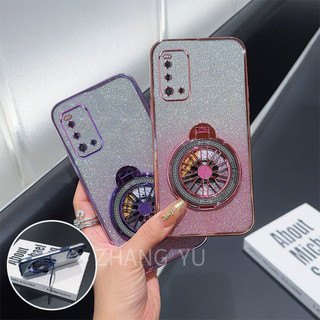 Ốp điện thoại vivo V19 ốp lưng mềm giá đỡ bàn xoay 3D mạ điện
