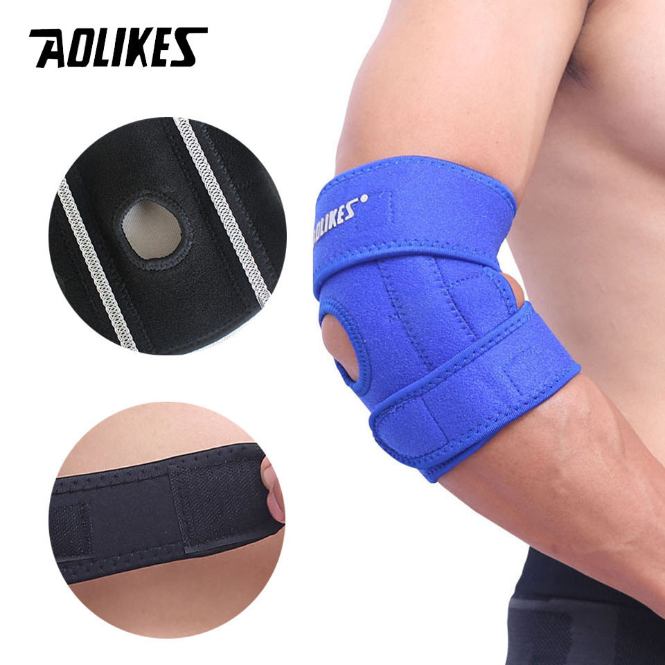 Aolikes 1 Miếng Đệm Khuỷu Tay Có Thể Điều Chỉnh Với Lò Xo Bảo Vệ Hỗ Trợ Thể Thao An Toàn Tập Thể Hình Đệm Bảo Vệ Khuỷu Tay