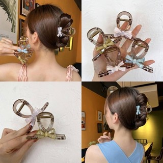Kẹp cá mập nơ Acrylic cho nữ thời trang Hàn Quốc Kẹp tóc nửa buộc nhỏ