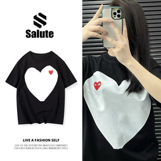 SALUTE Áo thun nữ đen form rộng mùa hè in hình outerity 100% cotton local brand Y1644