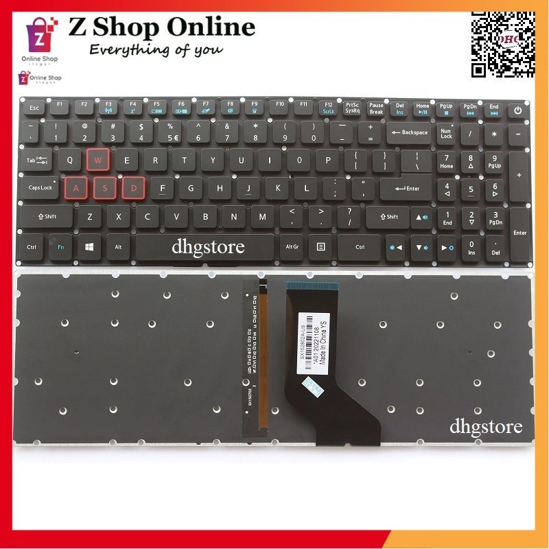 Bàn Phím Keyboard Laptop Acer Predator Helios 300 G3-571 G3-573 G5-591 PH315-51 PH317-51 PH317-52 N1