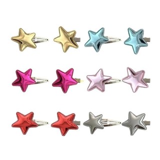 Flgo Thời Trang Ngôi Sao Năm Cánh PU-Leather Kẹp Tóc Mỏ Vịt Kẹp Tóc Ngọt Ngào Barrettes Phụ Kiện Tóc Thời Trang Quà Tặng