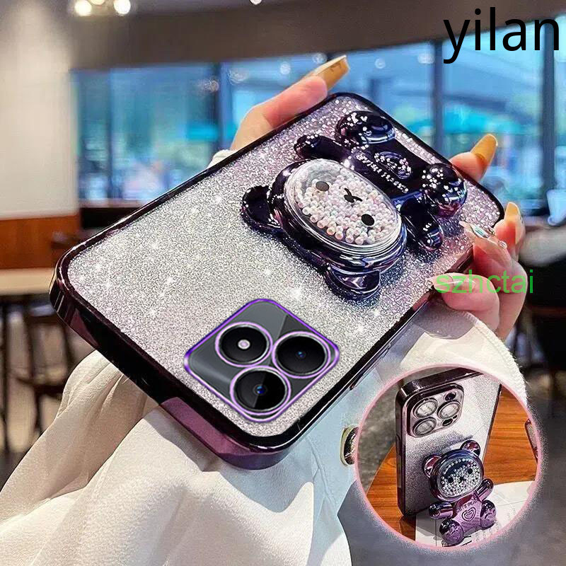 Ốp Điện Thoại Realme Note 50 C51 C53 Ốp lưng 360° Vỏ Giá Đỡ Xoay Vỏ Điện Thoại Giảm Căng Thẳng Nhiều Màu Sắc Hạt Gấu Gấp Đứng Vỏ TPU Mềm