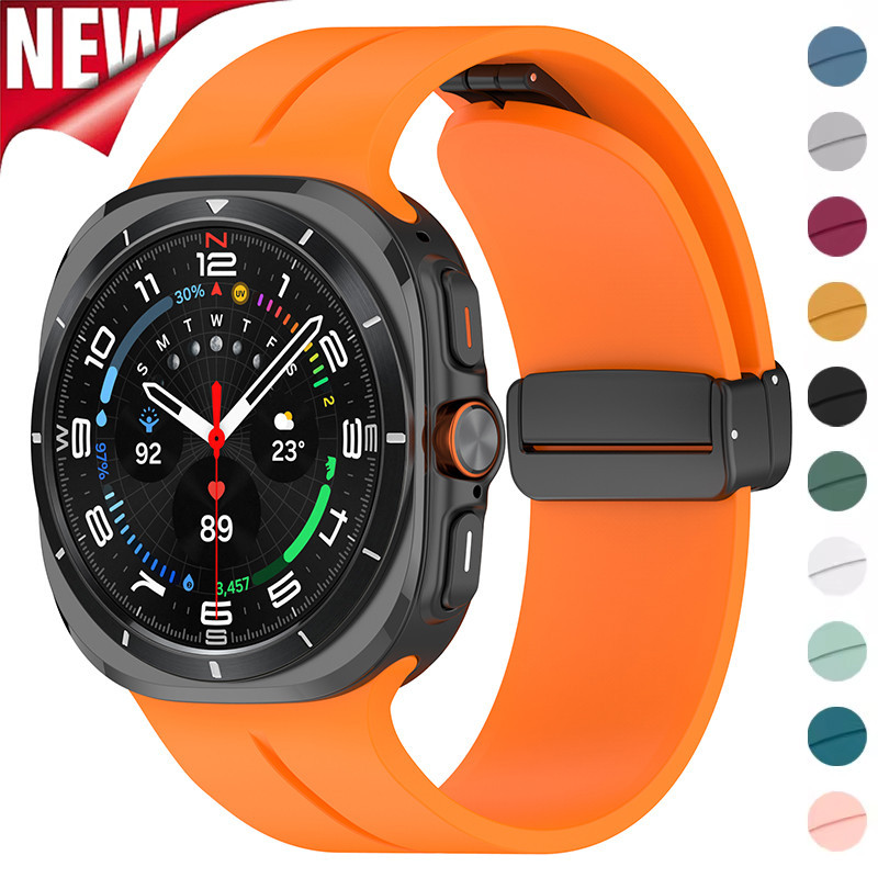 Không Khoảng Cách Dây Từ Tính Cho Samsung Galaxy Watch 7 Ultra 47mm Dây Đeo Silicon Correa Cho Galax