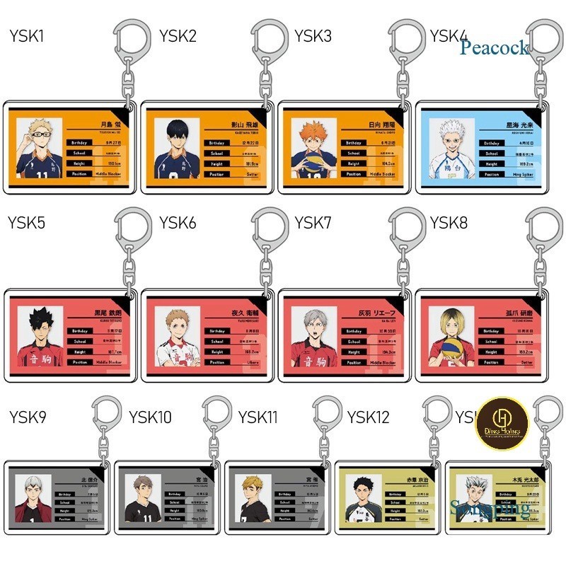Móc khóa nhựa acrylic in hình anime Haikyuu Oikawa Shoyo Tooru Kozume Kenma-ĐH