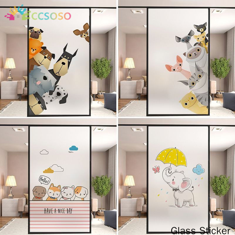 Hoạt Hình Dễ Thương Cửa Sổ Mất Điện Miếng Dán Mờ Mờ Mờ Kính Tĩnh Điện Phim Phòng Tắm Phòng Tắm Bảo M