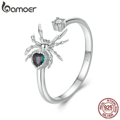 Bamoer 925 Sterling Sliver Ring Có Thể Điều Chỉnh Spide Trang Sức Thời Trang Quà Tặng Cho Nữ