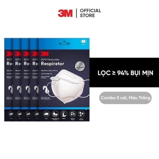 Combo Khẩu Trang 3M™ 9513 đạt chuẩn KN95, Ngăn ngừa bụi mịn PM2.5 Trắng Đen