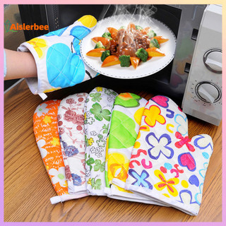 Aislerbee 2 Cái / bộ Găng Tay Chịu Nhiệt Dày Chống Biến Dạng Cách Nhiệt Nướng Lò Vi Sóng Găng Tay Dụng Cụ Nhà Bếp