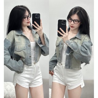 Áo khoác jeans bò demin nữ dáng lửng croptop dùng đi biển đi chơi chống nắng cho nữ 168Fashion