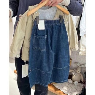 Quần áo trẻ em phong cách Hàn Quốc TIINGXUYU quần bò màu xanh cho bé trai đẹp trai quần ống đứng trẻ em thời trang phong cách phương Tây mẫu mới mùa thu