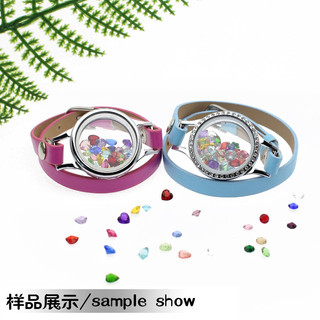 Vòng tay thủy tinh bằng thép không gỉ 30mm tròn Ga Wu hộp diy Thangka trang sức hoa khô
