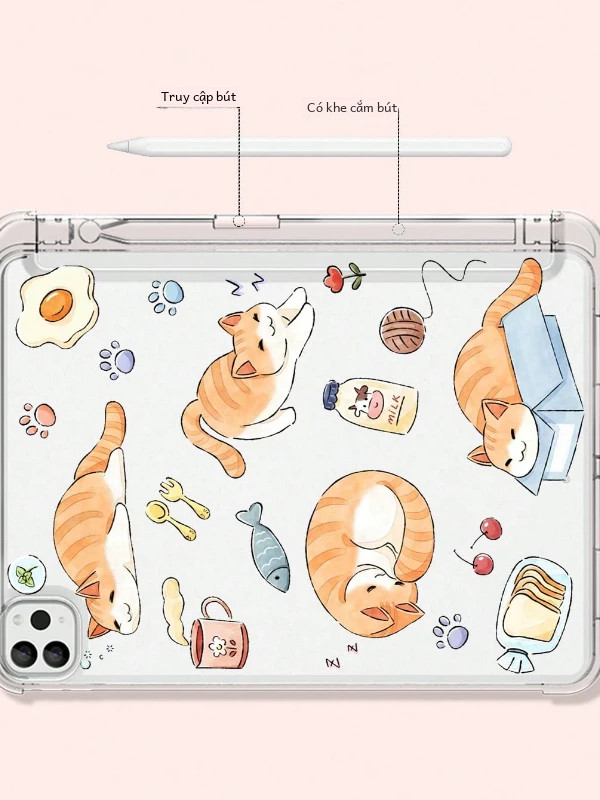 [SS originality]
 Cat Clear Case Cho Ipad 10th Gen Pro 12.9 4th 5th 6th Air 4th 5th 10.9 Pro 11 2nd