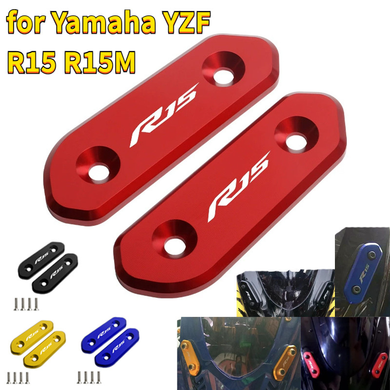 Dành Cho Xe Yamaha YZF R15 V2 V3 V4 R15M 2018 - 2021 Xe Máy CNC Gương Chiếu Hậu Lỗ Đế Kính Chắn Gió 