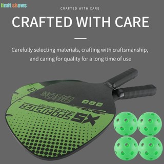 Giới HẠN HIỂN THỊ 2 cái / bộ Vợt Pickleball, Bộ 4 quả bóng Pickleball bằng gỗ Bộ mái chèo Pickleball, Quà tặng người mới bắt đầu màu xanh lá cây với túi Thiết bị bóng dưa chua Phụ kiện thể thao