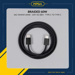 Cáp Sạc Nhanh Type C To C 60W Dây Dù Chống Đứt Gãy Cho iPhone 16 Pro Max 15 iPad Airpods Laptop