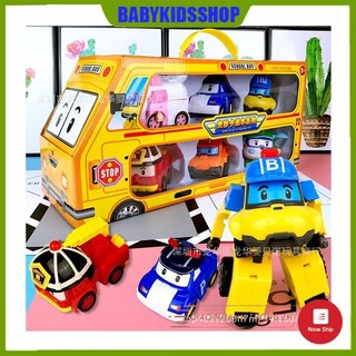   GIÁ ƯU ĐÃI SP MỚI  Bộ 6 xe ô tô đồ chơi Biệt đội Poli Robocar biến hình 