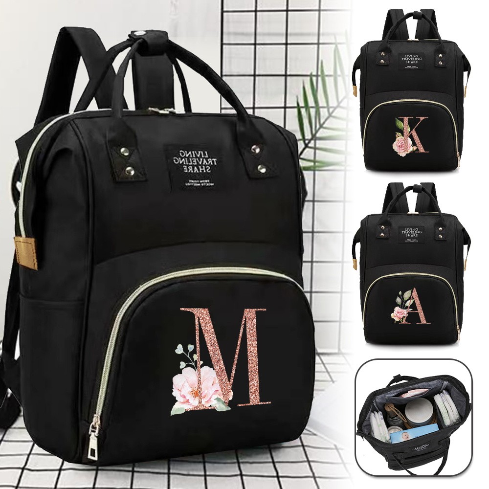Mummy Large Capacity Bag Diaper Bag Backpack Mommy Backpack Organizer Rose Gold Series Traveling Acc