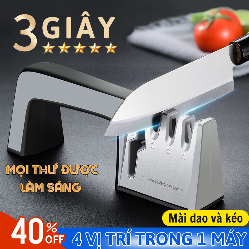 Máy Mài Đa Năng Đá Mài Cao Cấp Joful Home, Mài Dao Kéo 4 in 1, Khe Mài Thép Chống Gỉ, Mài Nhanh và G