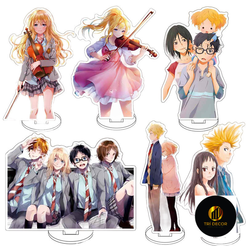 Móc Khoá, Mô Hình Standee NEW Anime Your Lie in April Miyazono Kaori Kousei Trang Trí Bàn Học, Làm V