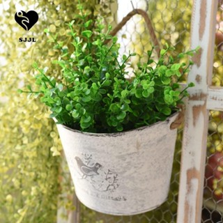 Chậu Hoa Sắt Vintage Trang Trí Phong Cách Pháp Mộc Mạc Treo Tường Giỏ