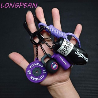  Móc khóa găng tay đấm bốc LONGPEAN Kettlebells Khóa hình chữ nhật Mặt dây chuyền tấm tạ Túi treo trang trí Charm Cốc nước Mini Găng tay MMA Móc khóa 