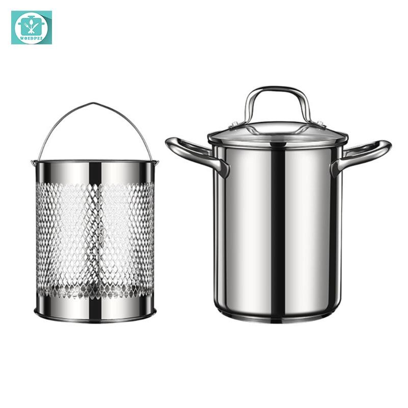 Nồi chiên béo sâu bằng kim loại Woedpez Thích hợp cho gà rán nhà bếp Tôm cá