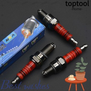 TOPTOOL Racing Bugi, A7TC D8TC 3 Ba Điện Cực Xe Máy Bugi, Thay Thế Kim Loại Bụi Bẩn Xe Đạp Bugi GY6 CG 50 70 110 125 150CC Xe Máy