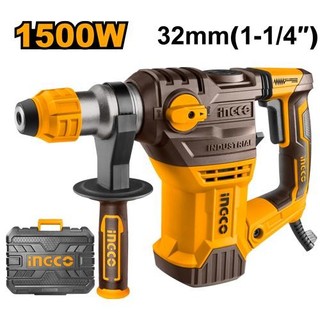  1500W Máy khoan bê tông INGCO RH150028 Máy khoan đục bê tông đầu cài 14mm đuôi SDS khoan tối đa bê tông 32mm 