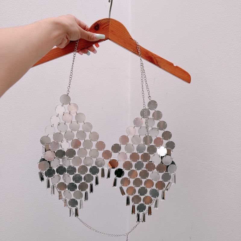 Áo Bling  - [078] Áo Yếm Bikini Đính Đá Bling Bling Dj Ngân 98 - Áo Croptop Đính Đá Bling Bling