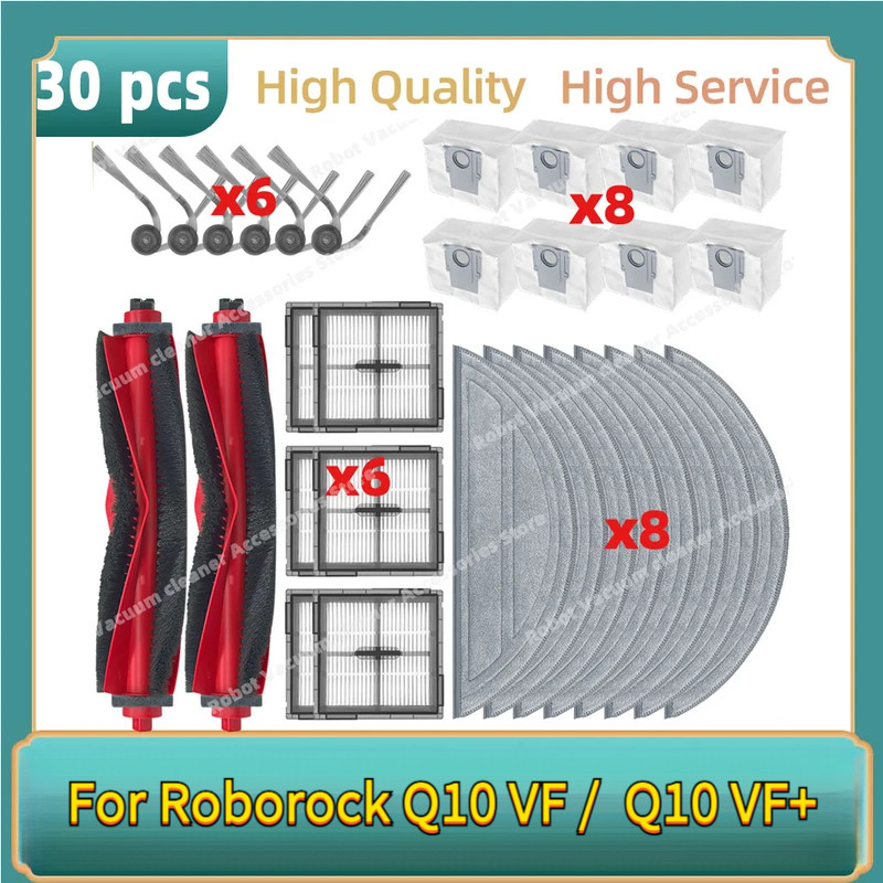 Phù Hợp Cho Roborock Q10 VF / Q10 VF Plus / Q10 VF + Bộ Lọc Bàn Chải Bên Chính Lau Nhà Vải Túi Bụi P