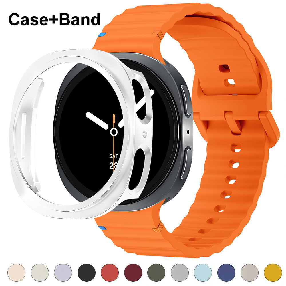 Vỏ PC + Dây Silicon Cho samsung Galaxy Watch 8 Dây Đeo Phụ Kiện Vòng Tay Thể Thao correa Galaxy Watc
