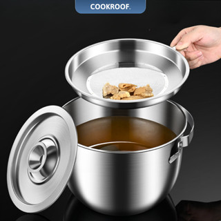  Nồi Lọc Dầu Ăn Cookroof Inox 316 Có Lưới Lọc Đa Năng Dung Tích Lớn  – Dùng Đựng Dầu Nấu Ăn Lọc Cặn 
