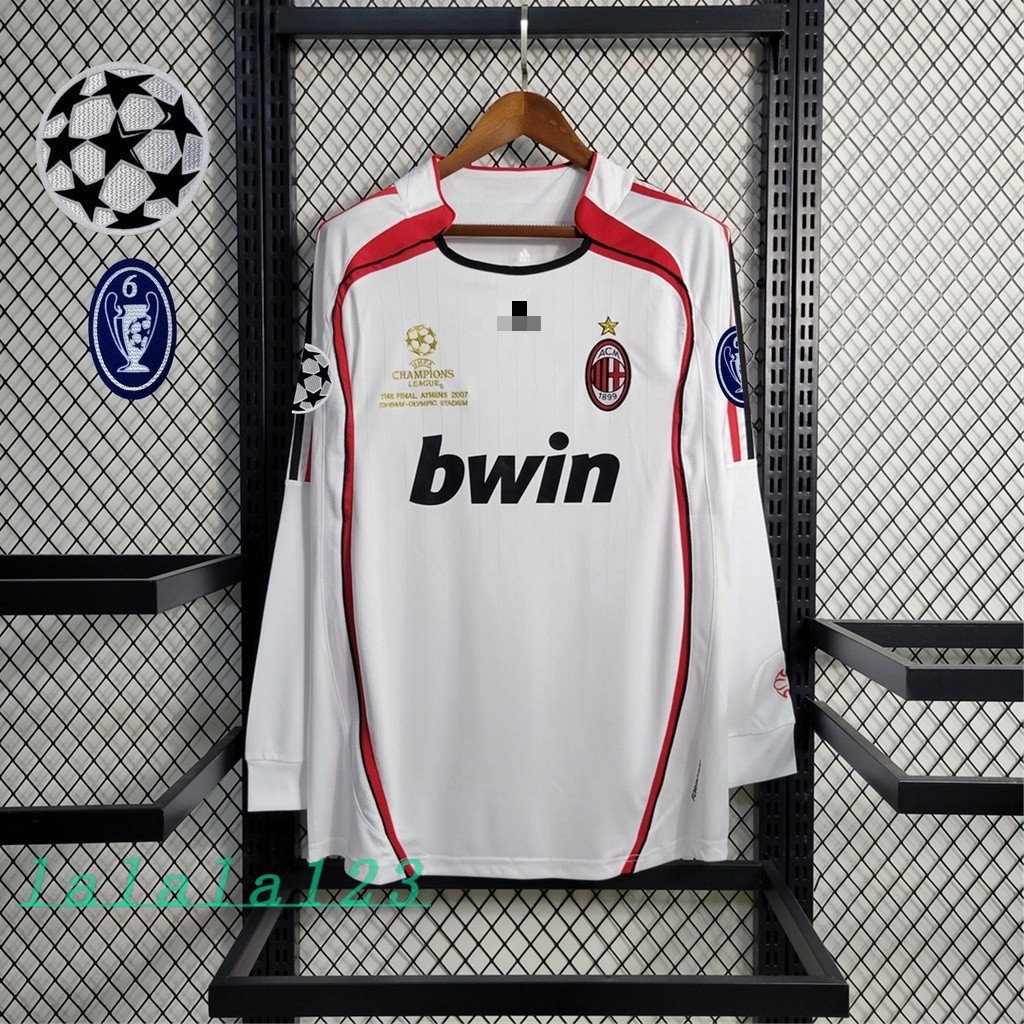 06 / 07ac Milan Retro Áo Sơ Mi Bóng Dài Tay Phong Cách Retro