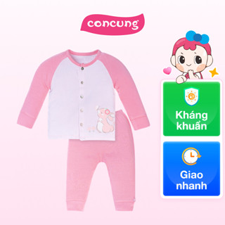 Bộ tính năng dài vải modal Animo VĐ522024 (0-3M,Hồng)