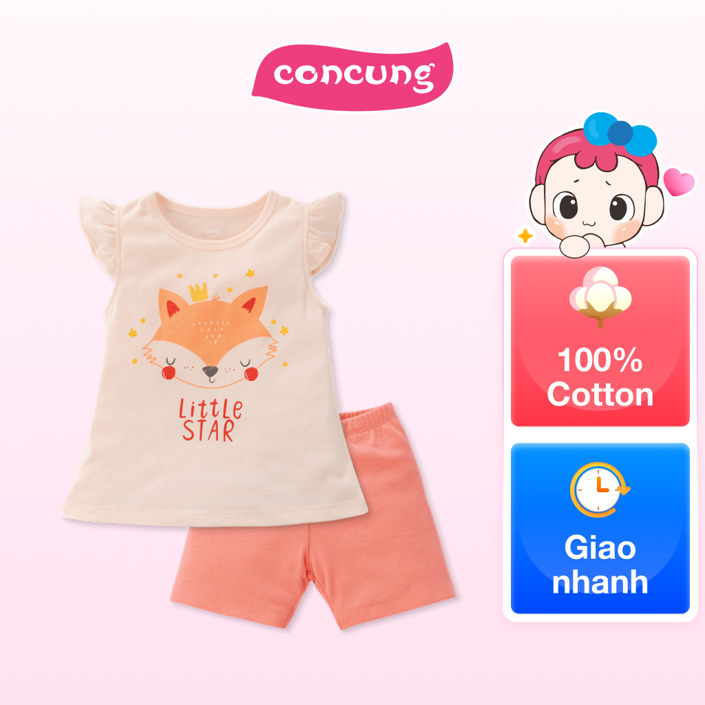 Bộ bé gái lửng Animo Easy LU0225004 (4Y,Cam nhạt)