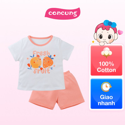 Bộ bé gái ngắn Animo Easy LU0425045 (1Y,Trắng-đào,TT02)